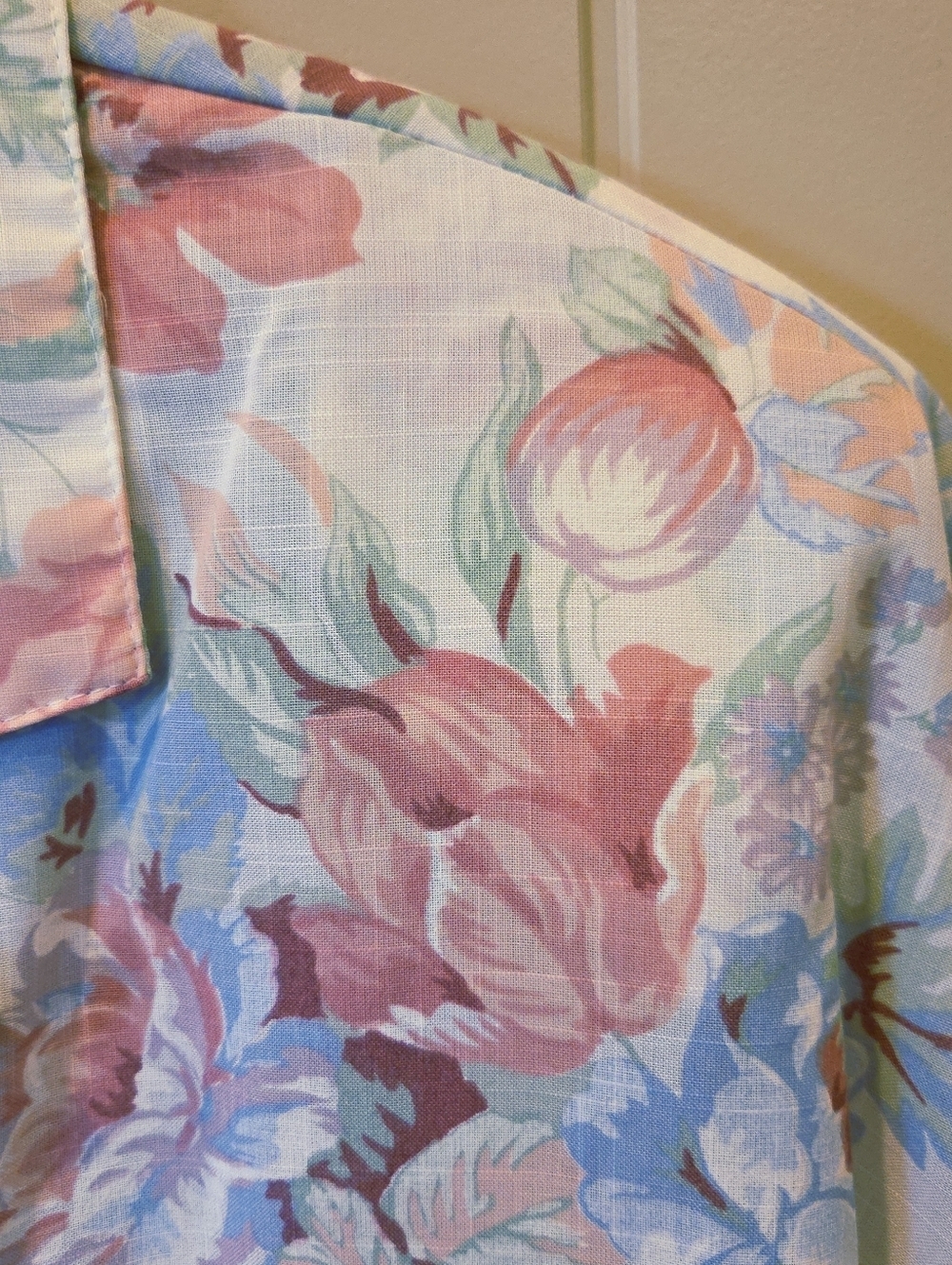 VINTAGE California Connection Floral Blouse NWT Double Breasted Pastel Large - Picture 7 of 12